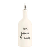 SIMPLE DAY Acetiera Bottiglia Aceto Un Goccio di Aceto 600ml Bianco Gres