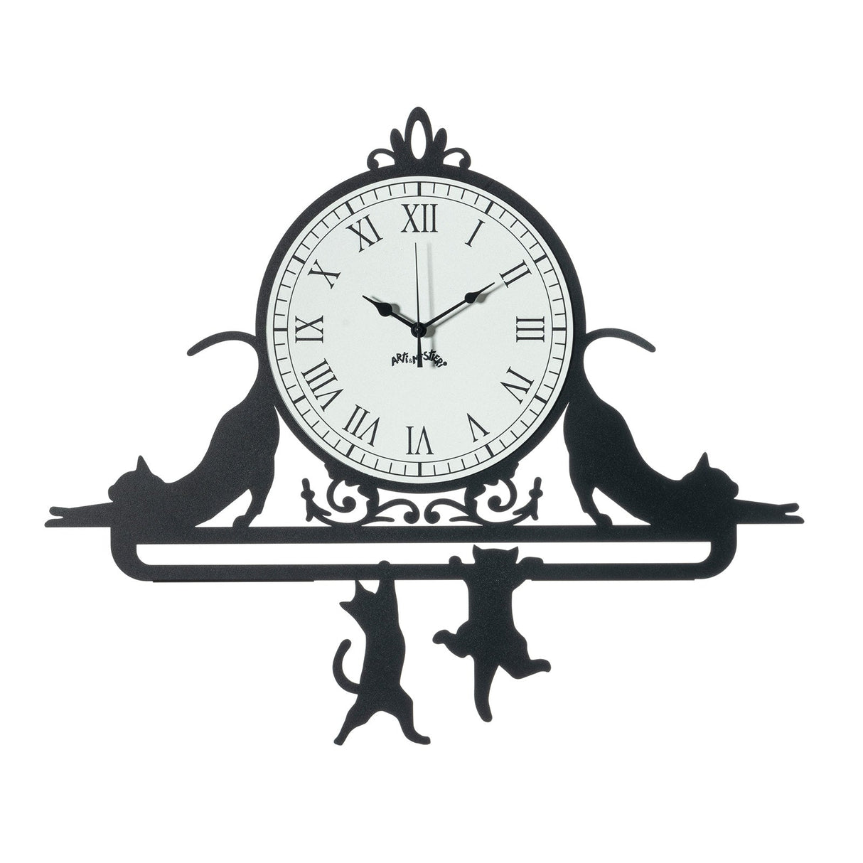 ARTI & MESTIERI Orologio da Parete Particolare Cattitude 62x52cm