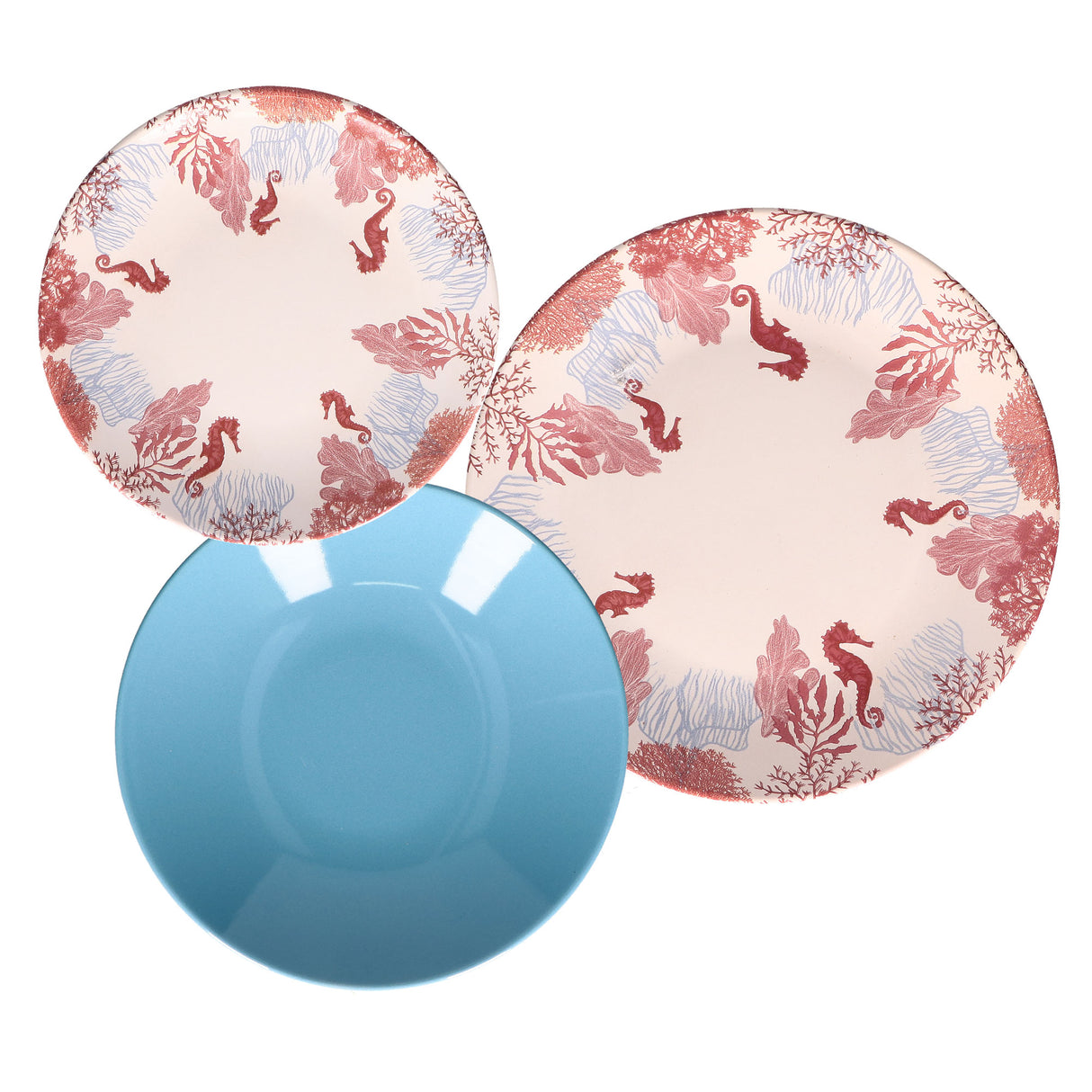 ROSE & TULIPANI Seabed Servizio Tavola Set Piatti 18 Pezzi Stoneware