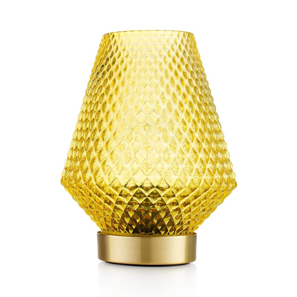 EMÒ ITALIA Marrakesh Lanterna Lampada da Tavolo 17cm Giallo Vetro
