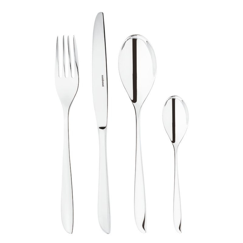 SAMBONET Leaf Servizio Tavola Posate 24 Pezzi Acciaio Inox