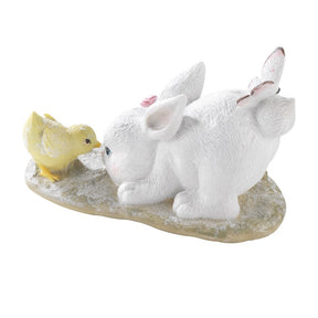 Decorazione coniglietto con paperella Mascagni Casa in resina 16x24 cm