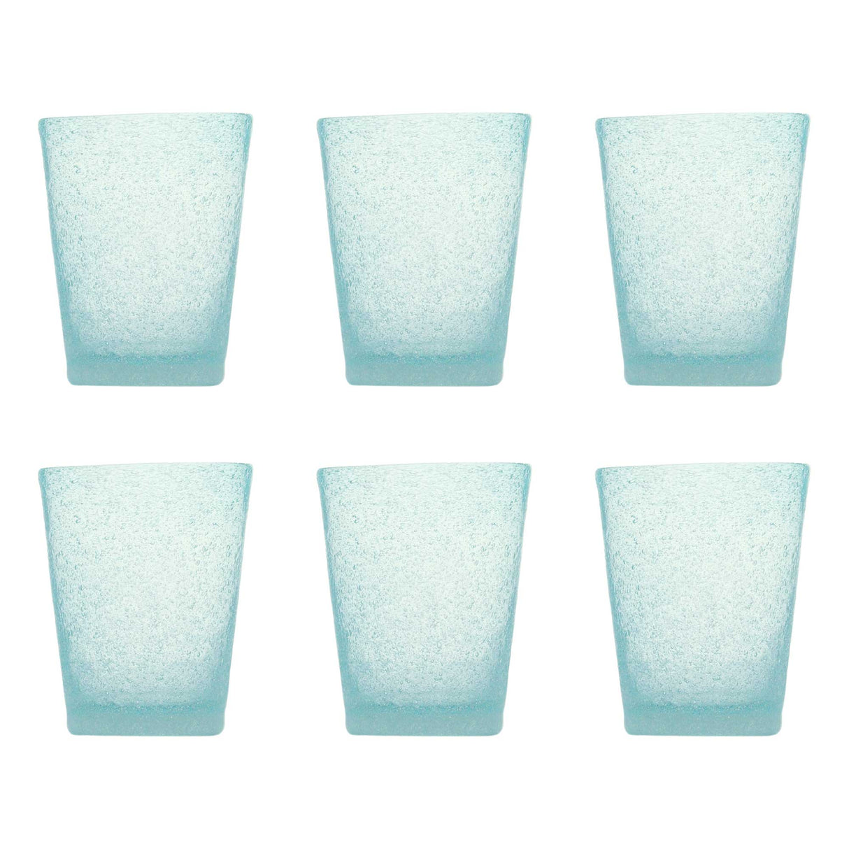 MEMENTO Bicchieri Acqua Monocolore Light Blue Set 6 Pezzi 250ml Pasta di Vetro