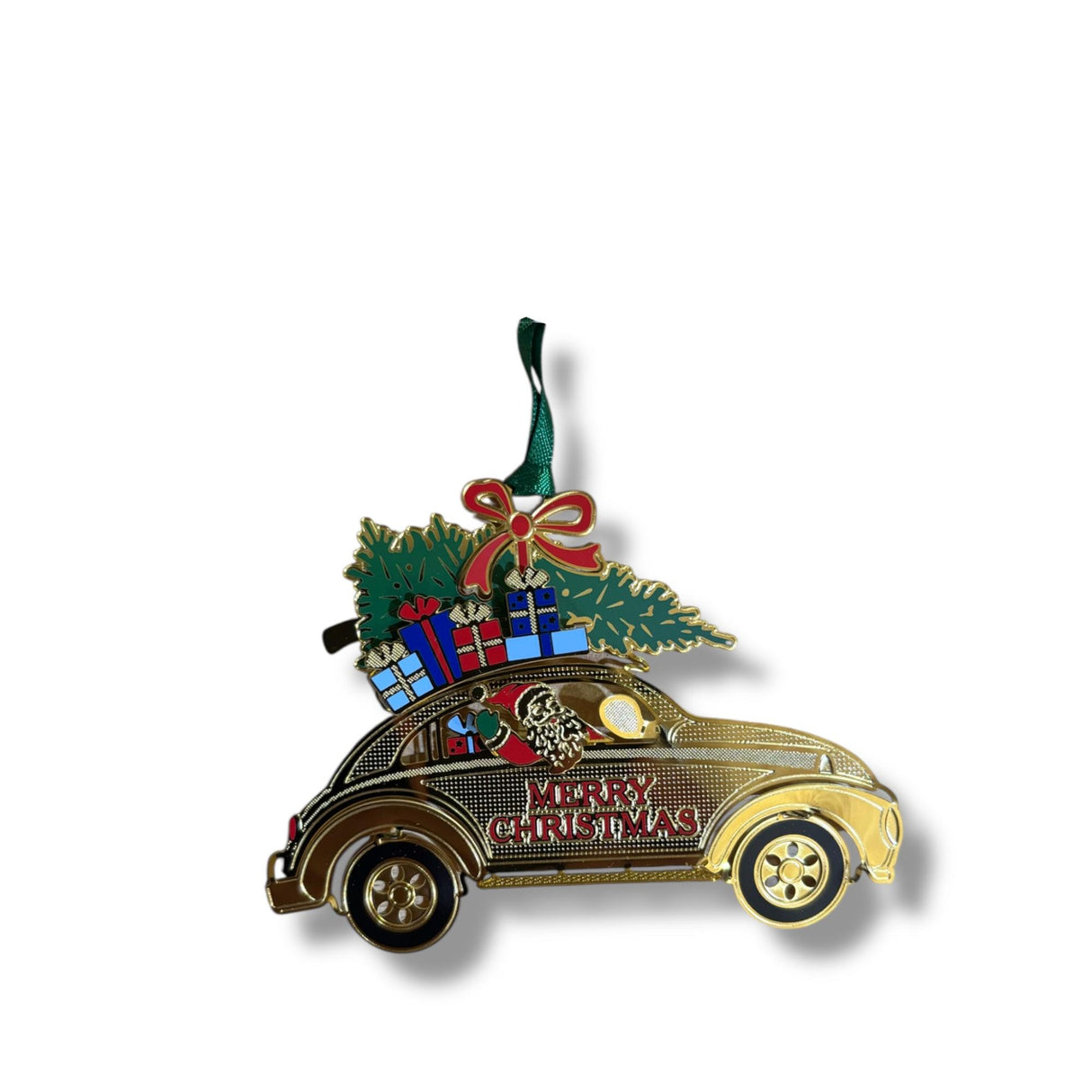 PALAIS ROYAL Addobbo Natalizio Pendaglio Auto di Natale Oro Metallo 9x6 cm