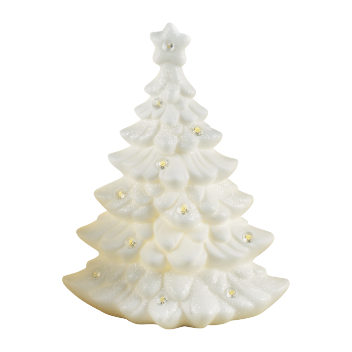 Abete di Natale Mascagni Casa in porcellana con luci LED 25 cm