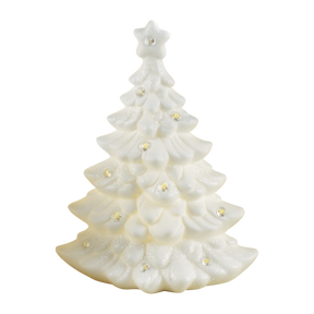 Abete di Natale Mascagni Casa in porcellana con luci LED 25 cm