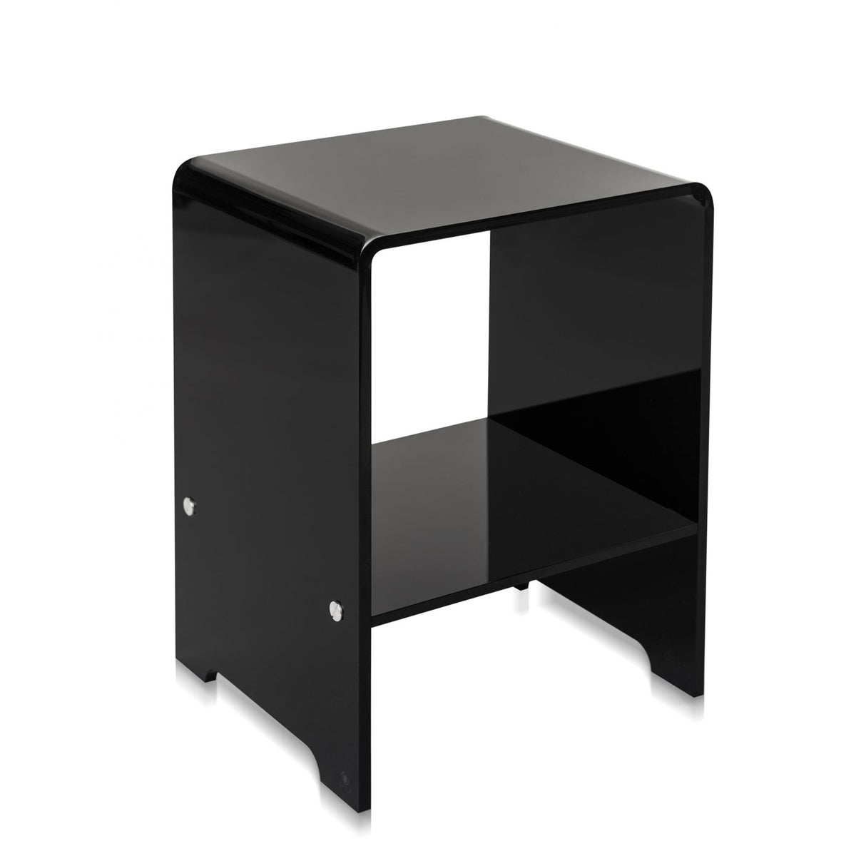 iPLEX Acanto Bedside Table in Black Plexiglass 32x45cm Made in Italy