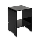 iPLEX Acanto Bedside Table in Black Plexiglass 32x45cm Made in Italy