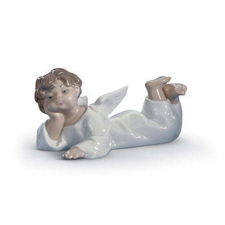 Lladró Figurina Angioletto Coricato 6x14cm Porcellana