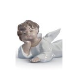 LLADRO' Figurina Angioletto Coricato 6x14cm Porcellana