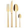 SOMBONET Rock Servizio Tavola Posate Set 24 Pezzi Gold Oro PVD Acciaio Inox
