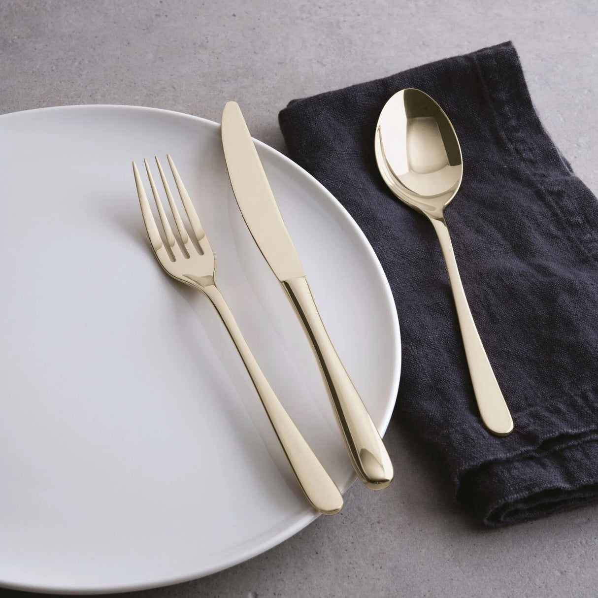 SAMBONET - Taste Champagne Posate 24 Pezzi Servizio Tavola PVD Acciaio Inox