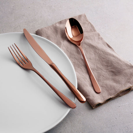 SAMBONET Taste Sevizio Tavola Posate 24 Pezzi Rame Lucido PVD Acciaio Inox