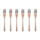 SAMBONET Taste Posate Forchette Dolce Set 6 Pezzi Rame Lucido PVD Acciaio Inox