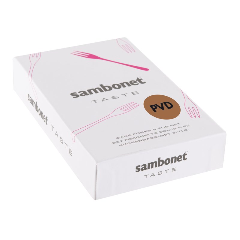 SAMBONET - Taste Champagne Posate Forchette da Dessert 6 Pezzi PVD Acciaio Inox 52553PA5