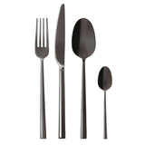 SAMBONET - Rock Black Nero Servizio Tavola Set Posate 24 Pezzi Monoblocco PVD 52762K81