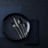 SAMBONET - Rock Black Nero Servizio Tavola Set Posate 24 Pezzi Monoblocco PVD 52762K81