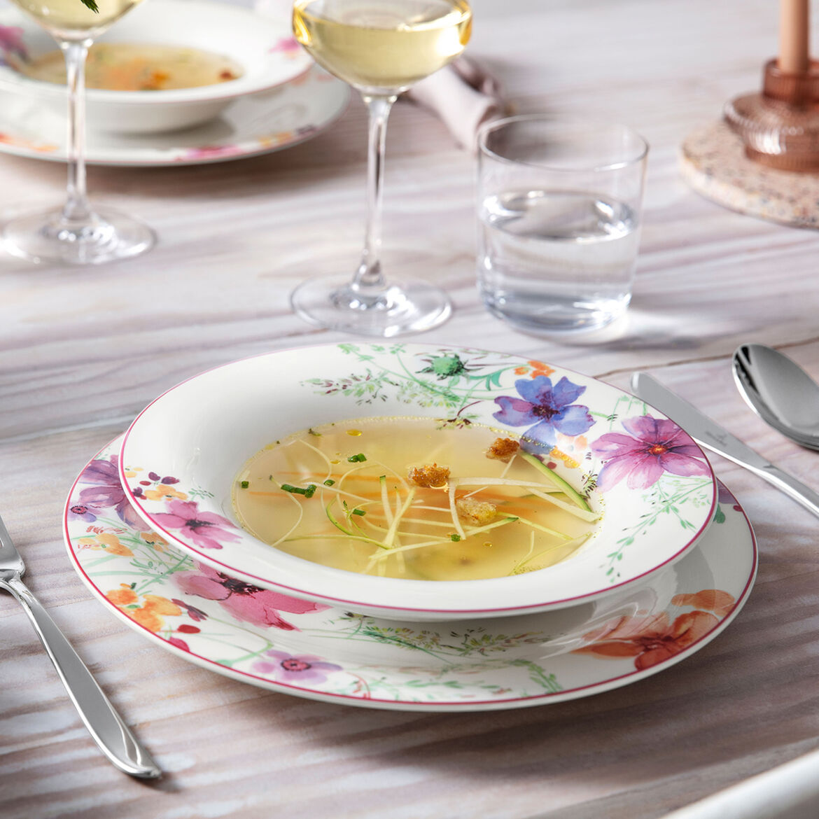 VILLEROY &amp; BOCH Mariefleur Basic Set 6 Pieces Deep Plate 23cm Porcelain