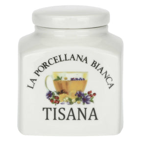 Barattolo tisana La Porcellana Bianca in porcellana decorata 0,5L 11cm