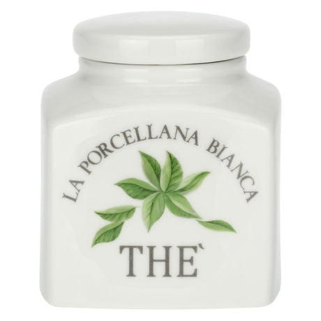 LA PORCELLANA BIANCA Conserva Barattolo Contenitore Te' 500ml Bianco Porcellana