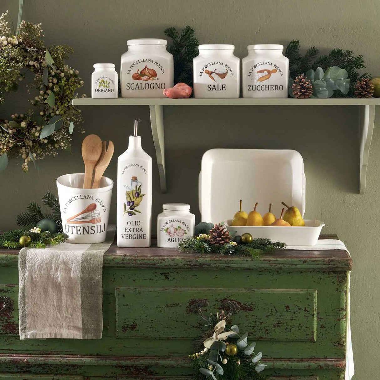 LA PORCELAINA BIANCA - Preserve Deco Utensil Container 18cm