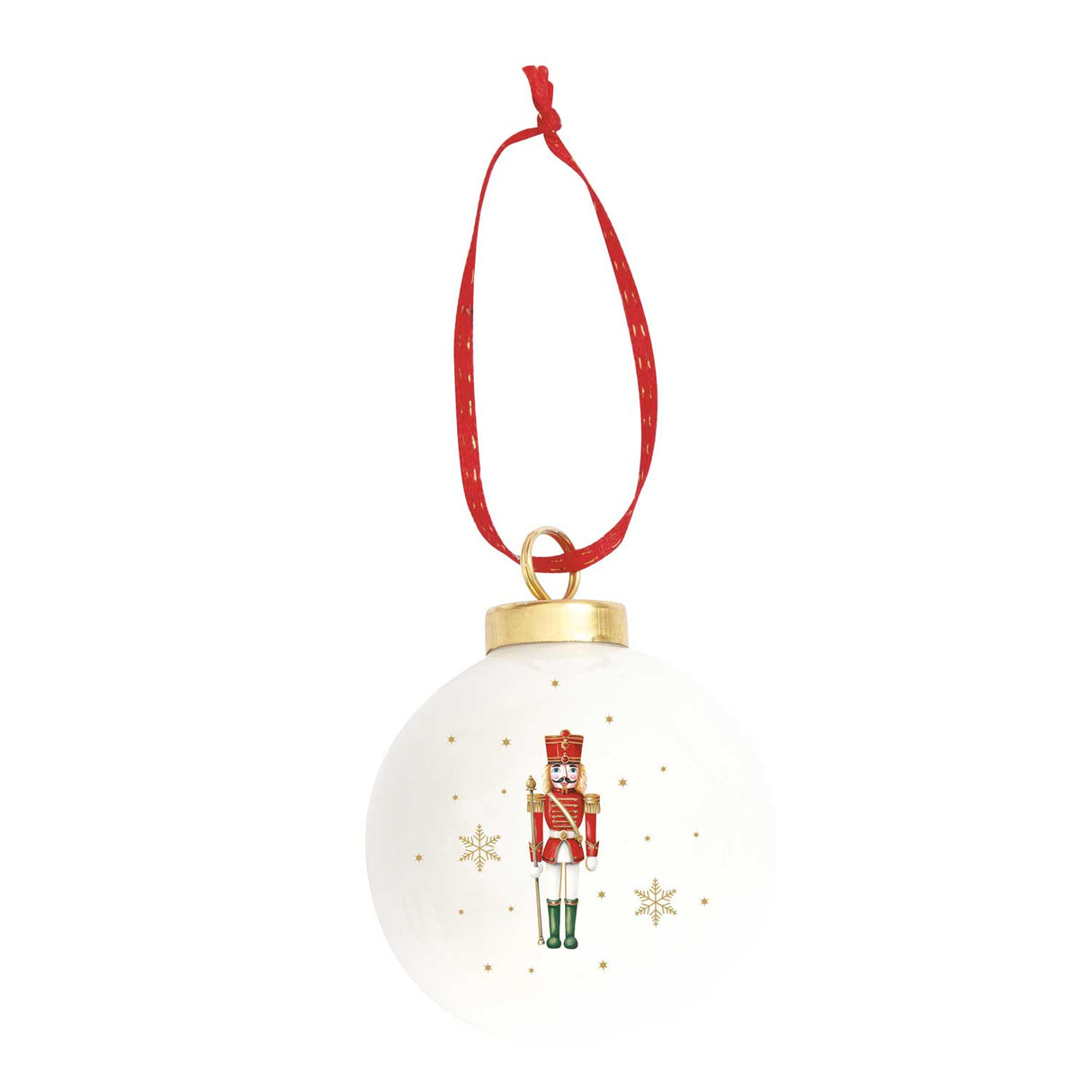 EASY LIFE Magie de Noel Addobbo Pallina di Natale Schiaccianoci 7cm Porcellana