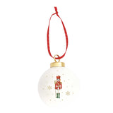 EASY LIFE Magie de Noel Addobbo Pallina di Natale Schiaccianoci 7cm Porcellana