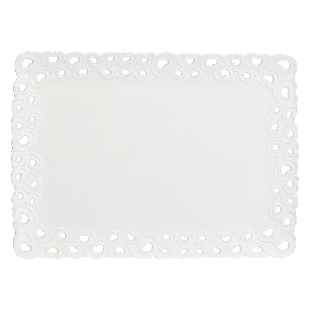 LA PORCELLANA BIANCA Valentino Vassoio Traforato 35x26cm Bianco Porcellana