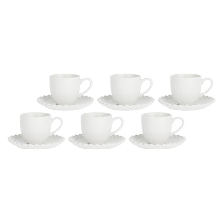 LA PORCELLANA BIANCA Momenti Set 6 Pezzi Tazza Caffè con Piattino 85ml Bianco