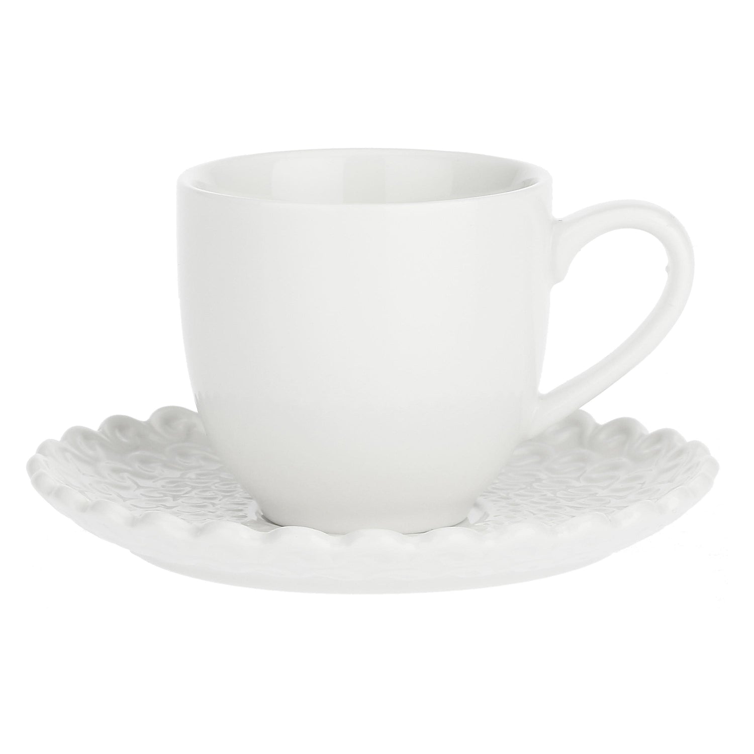 LA PORCELLANA BIANCA Momenti Set 6 Pezzi Tazza Caffè con Piattino 85ml Bianco