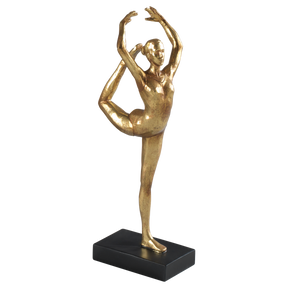Statua donna ballerina Mascagni Casa in resina color oro 30 cm
