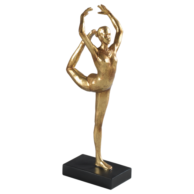 Statua donna ballerina Mascagni Casa in resina color oro 30 cm