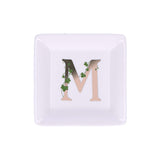 LA PORCELLANA BIANCA - Adorato Piattino Quadrato Lettera "M" 10cm