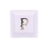 LA PORCELLANA BIANCA - Adorato Piattino Quadrato Lettera "P" 10cm