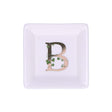 LA PORCELLANA BIANCA - Adorato Piattino Quadrato Lettera "B" 10cm