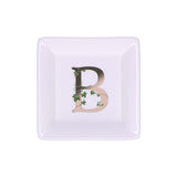 LA PORCELLANA BIANCA - Adorato Piattino Quadrato Lettera "B" 10cm