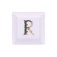 LA PORCELLANA BIANCA - Adorato Piattino Quadrato Lettera "R" 10cm