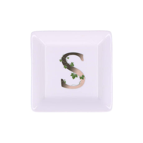 LA PORCELLANA BIANCA - Adorato Piattino Quadrato Lettera "S" 10cm
