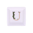 LA PORCELLANA BIANCA - Adorato Piattino Quadrato Lettera "U" 10cm