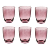 ROSE & TULIPANI Prismia Bicchiere Acqua Set 6 Pezzi 310ml Rosa Pasta di Vetro