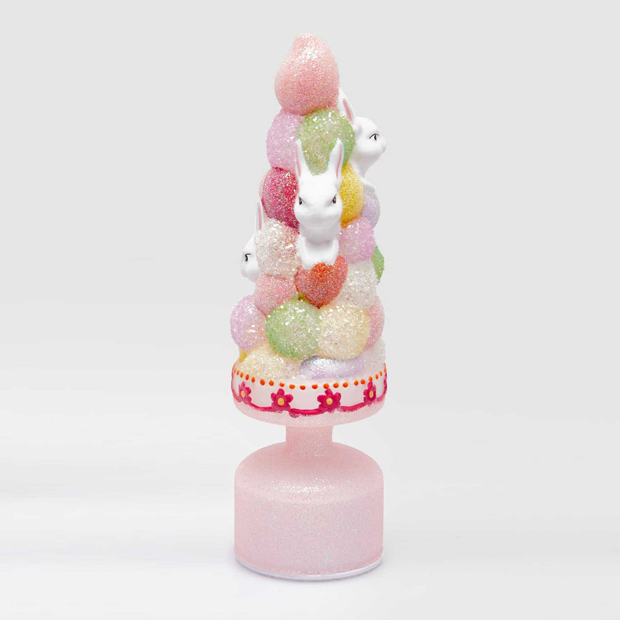 EDG Enzo De Gasperi Decorazione di Pasqua Albero Twist con Movimento e LED 33cm Rosa