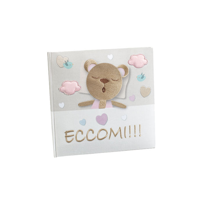 MASCAGNI CASA Album Fotografico 60 Pagine Illustrate 26x26cm Orsetto Rosa