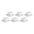 LA PORCELLANA BIANCA Ducale Set 6 Pezzi Tazza Caffè con Piattino 80ml Bianco Porcellana