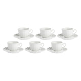 LA PORCELLANA BIANCA Ducale Set 6 Pezzi Tazza Caffè con Piattino 80ml Bianco Porcellana