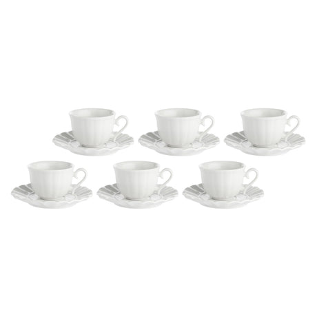 LA PORCELLANA BIANCA Ducale Set 6 Pezzi Tazza Caffè con Piattino 80ml Bianco Porcellana