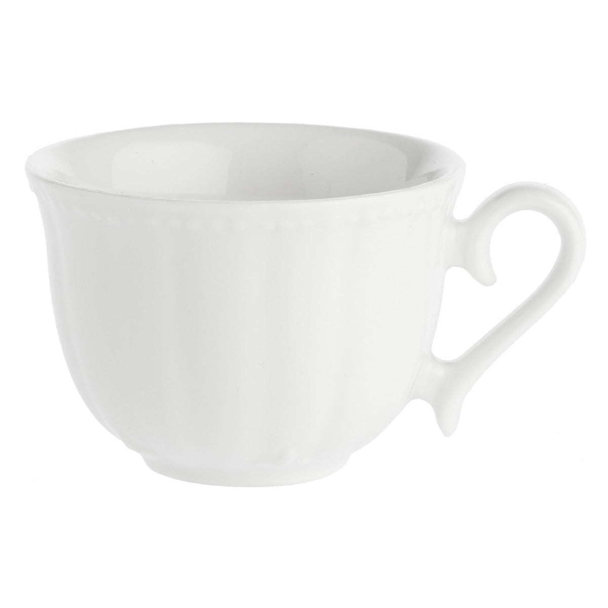 LA PORCELLANA BIANCA Ducale Set 6 Pezzi Tazza Caffè con Piattino 80ml Bianco Porcellana