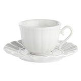 LA PORCELLANA BIANCA Ducale Set 6 Pezzi Tazza Caffè con Piattino 80ml Bianco Porcellana