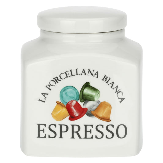 LA PORCELLANA BIANCA - Conserva Barattolo Deco Espresso 1,8L