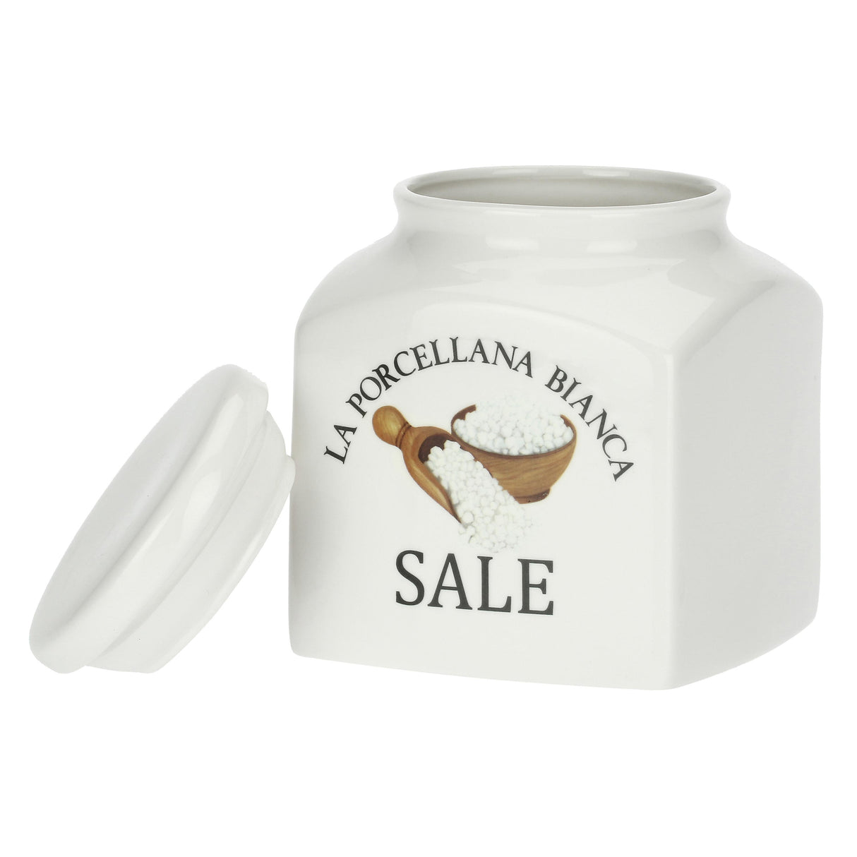 LA PORCELLANA BIANCA Conserva Barattolo Contenitore Deco Sale 1,1L Bianco Porcellana