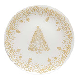 EASY LIFE Piatto Natalizio Bianco con Decoro Oro 33cm Vetro